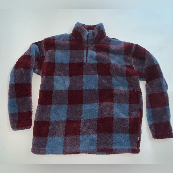 Eddie Bauer Tops - Plush Eddie Bauer Plaid Pullover Hoodie
